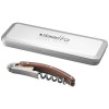 19544299f Nóż kelnerski z drewnianym uchwytem w metalowym etui
