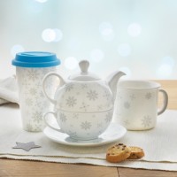 1450x-12 Ceramiczny kubek z płatkami śniegu