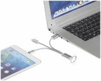 13496101f Metalowy kabel do ładowania 3 w 1 z kółkiem na klucze