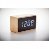 9921m-40 Bambusowy zegar z budzikiem LED