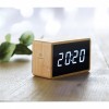 9921m-40 Bambusowy zegar z budzikiem LED