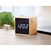 9922m-40 Bambusowy budzik LED