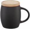 10046602f Ceramiczny kubek z drewnianym wiekiem/spodeczkiem