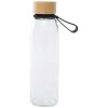10085390f Szklana butelka na wodę Porto o pojemności 500 ml, z silikonowym uchwytem i z bambusową zakrętką