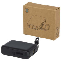 12445090f Acrux powerbank do tabletu o pojemności 10 000 mAh i mocy 35 W z wbudowanym kablem typu C - wykonany z tworzyw sztucznych pochodzących z recyklingu.